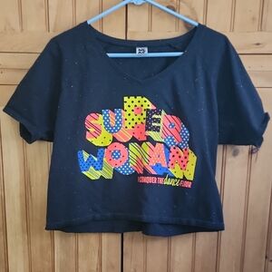 Zumba Fitness Black Tee with Colorful Speckles